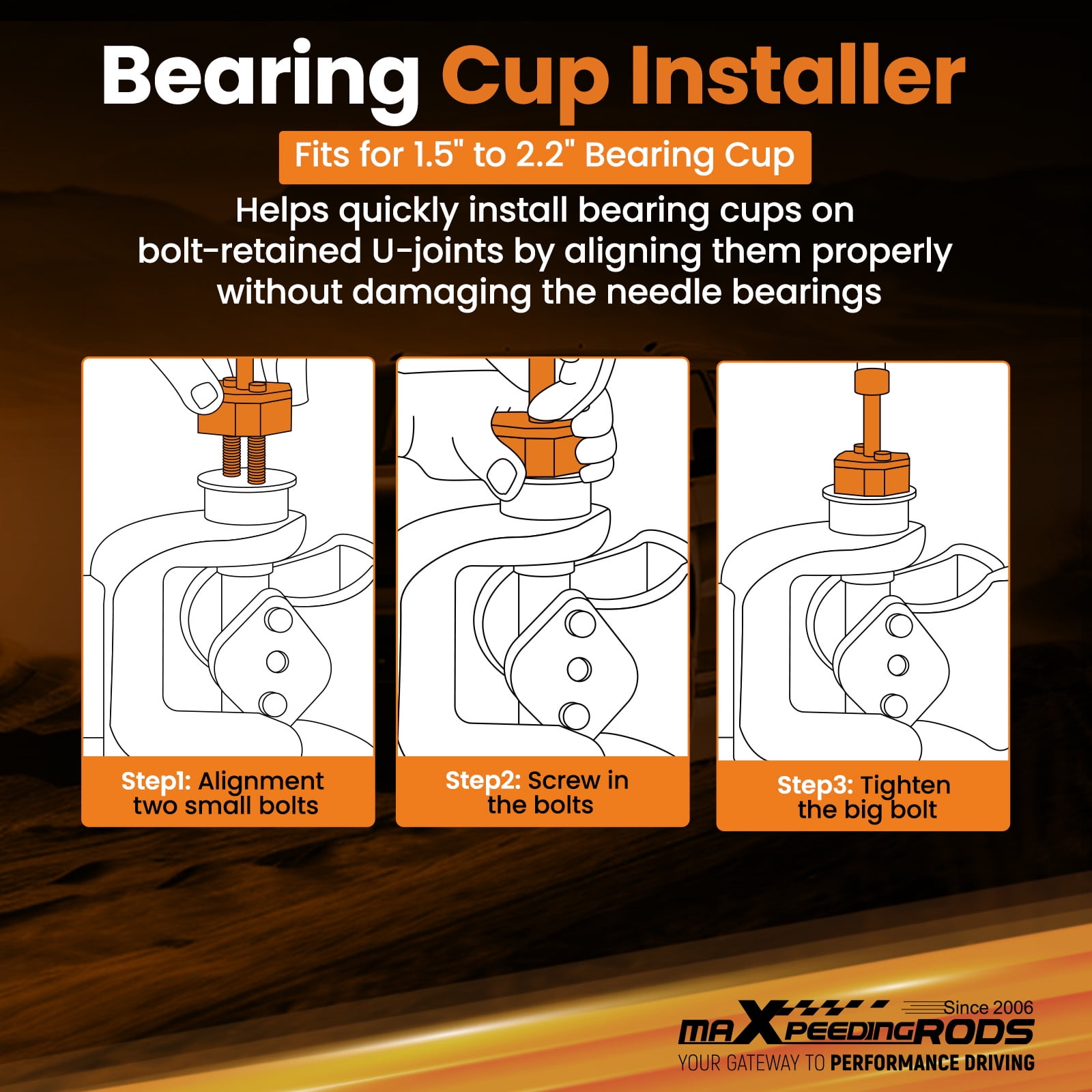 maXpeedingrods U Joint Puller Heavy Duty 10102 & 5192 Bearing Cup Installer Tool Fit for Class 6-8 Trucks Universal Joint Removal Tool for 1.5" to 2.2" Bearing Cups