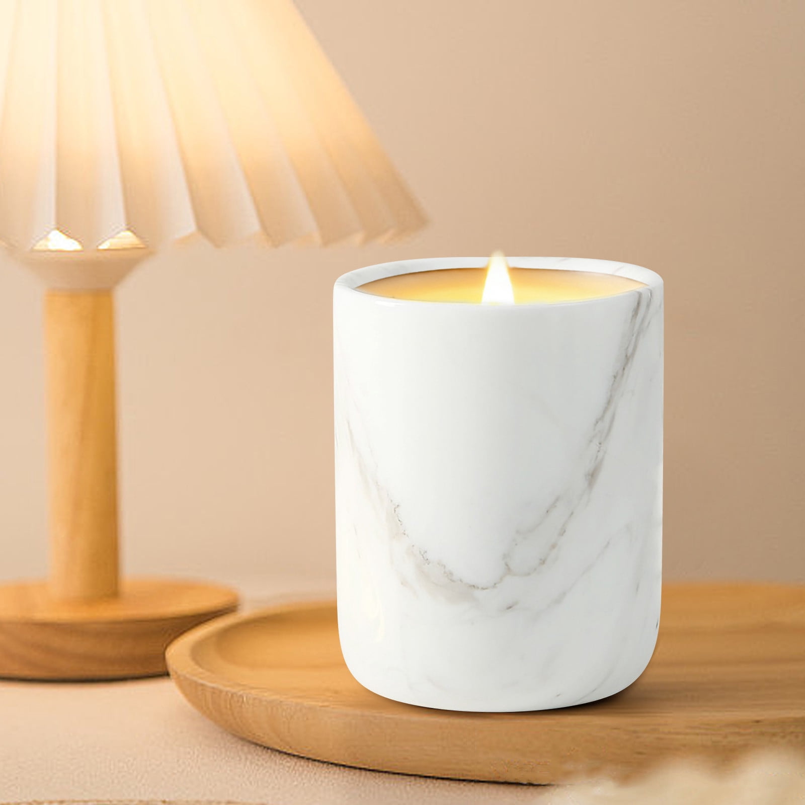 Natural Marble Nordic Ins Candle Holder, Luxury Decorative Tealight Candle Cup, Multi-Purpose Home Decor Jar for Vanity, Bathroom Shelf, Housewarming & Holiday Gift