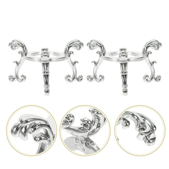 SEWCHICS 2Pcs Round Crystal Ball Stand Support for Stones Display 2×2×1.3in