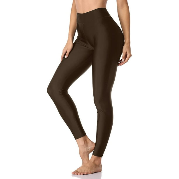 Alove Long High Waist Swim Pants With Pockets Stretchy Tight Leggings