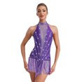 thumbnail image 1 of RUNQHUI Robe de Danse de Salon Sans Manches à Franges Brillantes Salsa Tango Col en V L, 1 of 6
