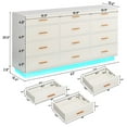 thumbnail image 2 of ChVans 12 Drawer Dresser with 60000-color LED Lights & Power Outlet, 63'' Long Modern Chest of Drawers for Closet, Wide Drawer Organizer Cabinet for Bedroom, Living Room, Entryway, Hallway, 2 of 9