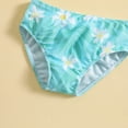 thumbnail image 6 of Baby Girl Swimsuit Kids Floral Printed Ruffles 2 Piece Swimwear Swimsuit Bikini Toddler Girl Bathing Suit Blue 2 Years-3 Years, 6 of 6