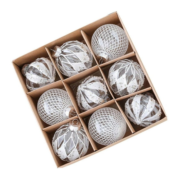9pcs Christmas Balls Ornament for Christmas Tree Shatterproof Bauble Decor Holiday Wedding Party Decoration