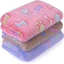 3PCS Pet Blanket Soft Fleece Fluffy Blanket Warm Cute Paw Print Throw Blanket Puppy Kitten Sleep Mat Bed Covers for Dog Puppy Cat