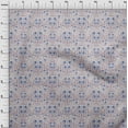 thumbnail image 4 of oneOone Cotton Poplin Medium Blue Fabric Asian Suzani Floral Craft Projects Decor Fabric Printed By The Yard 42 Inch Wide, 4 of 4