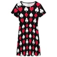 thumbnail image 3 of Playing Card Suits Inverted Women's Dress Short Sleeve Summer Sundress Summer Women Clothes, 3 of 7