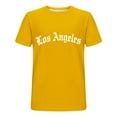 thumbnail image 4 of Men's Summer Crew Neck T Shirts Short Sleeve Letter Graphic Tee Shirt Tops Yellow, 4 of 5