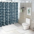 thumbnail image 7 of Orinice  Nautical Shower Curtain, Anchor Pattern Marine Themed Symmetric Adventure Cottage Ship Boat Motif, Cloth Fabric Bathroom Decor Set with Hooks 60x72, 7 of 7