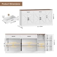 thumbnail image 3 of Homfa Farmhouse Buffet Cabinet with 2 Drawers, 70.9" W Kitchen Sideboard with 5 Doors & Adjustable Shelves for Kitchen Dining Room, White, 3 of 9