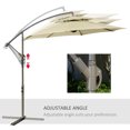 thumbnail image 4 of Outsunny 9 Offset Patio Umbrella with Base, Cantilever w/ Cross Base, Beige, 4 of 9