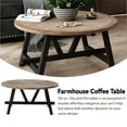 thumbnail image 3 of COZAYH Rustic Farmhouse Coffee Table with Geometric Base, French Country Accent Table for Family, Dinning or Living Room, Modern, Round, 3 of 6