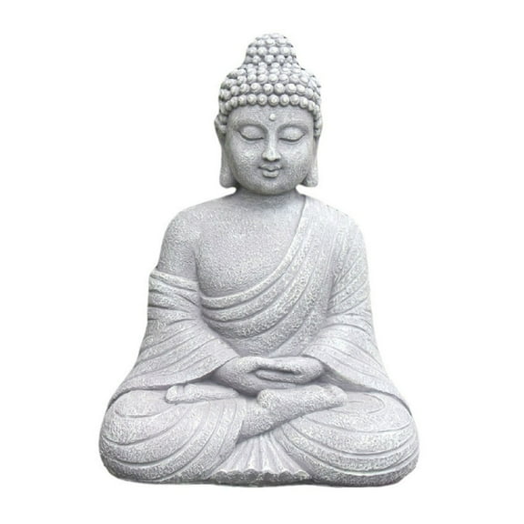 Garden Ornament, Sitting Buddha Resin Stone Zen Statue Outdoor Indoor Statue Figurine Home Decor for Home Office Living Room Tabletop