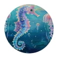 thumbnail image 4 of Orinice Seahorse Jellyfish Ocean Round Table Cover Stain Resistant Washable Indoor Outdoor Tablecloth Kitchen Dining Wedding Parties 100% Polyester Fiber 54-58, 4 of 8