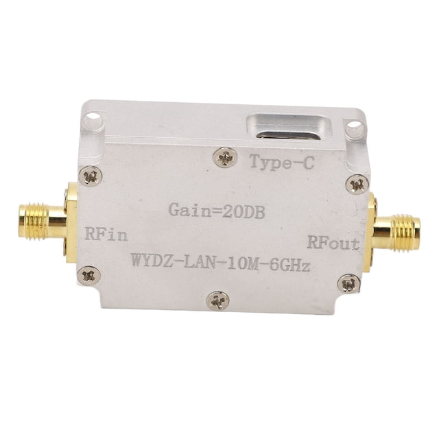 Amplificador De Bajo Ruido LNA, Amplificador De Alta Planitud aleación De Aluminio Tipo C 20DB Ganancia 10M-6GHz Para Receptor GPS