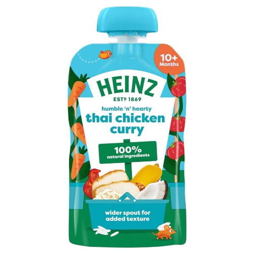 Heinz Thai Chicken Curry Pouch Baby Food 10+ Months 180g, British Import (Pack of 2)