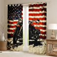 thumbnail image 2 of Castle Fairy Retro Motorcycle Curtains Pack of 2 (42x84 Each) for Teens, American Flag Art Curtains Blackout for Bedroom, Red Beige, 2 of 6