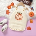 thumbnail image 2 of mgoYE Newborn Baby Boy Girl Halloween Clothes Pumpkin Bodysuit Ruffle Bubble Collared Romper Size 9-12 Months, 2 of 8