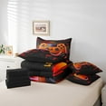 thumbnail image 5 of Orange Gaming Comforter Set 7 Piece Bed in a Bag Twin,Gamer Bedding Sets Neon Lights Abstract Geometry Sheet Set with Comforter Gamer Room Decor, 5 of 5
