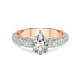thumbnail image 3 of 4 Carat IGI Certified Pear Shape Lab Grown Diamond Engagement Ring | 14K Rose Gold |Casimer Side Stone Diamond Ring | FG-VS1-VS2 Quality Friendly Diamonds, 3 of 4