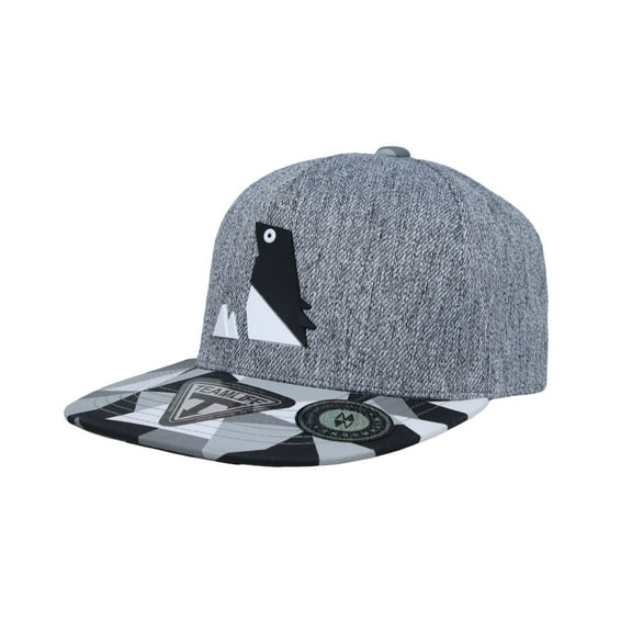WITHMOONS Snapback Hat Loopy Sheep Paper Fold Patch Geometry Pattern Flat Brim Cotton Baseball Cap TR21421 (Grey)
