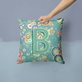 thumbnail image 2 of Carolines Treasures CJ2015-BPW1414 Letter B Circle Circle Teal Initial Alphabet Canvas Fabric Decorative Pillow, 2 of 4