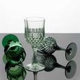 thumbnail image 4 of Balsa Circle 6 Disposable 8 oz Assorted Green Crystal Cut Goblets Plastic Wine Glasses Party Events Tableware Decorations, 4 of 8