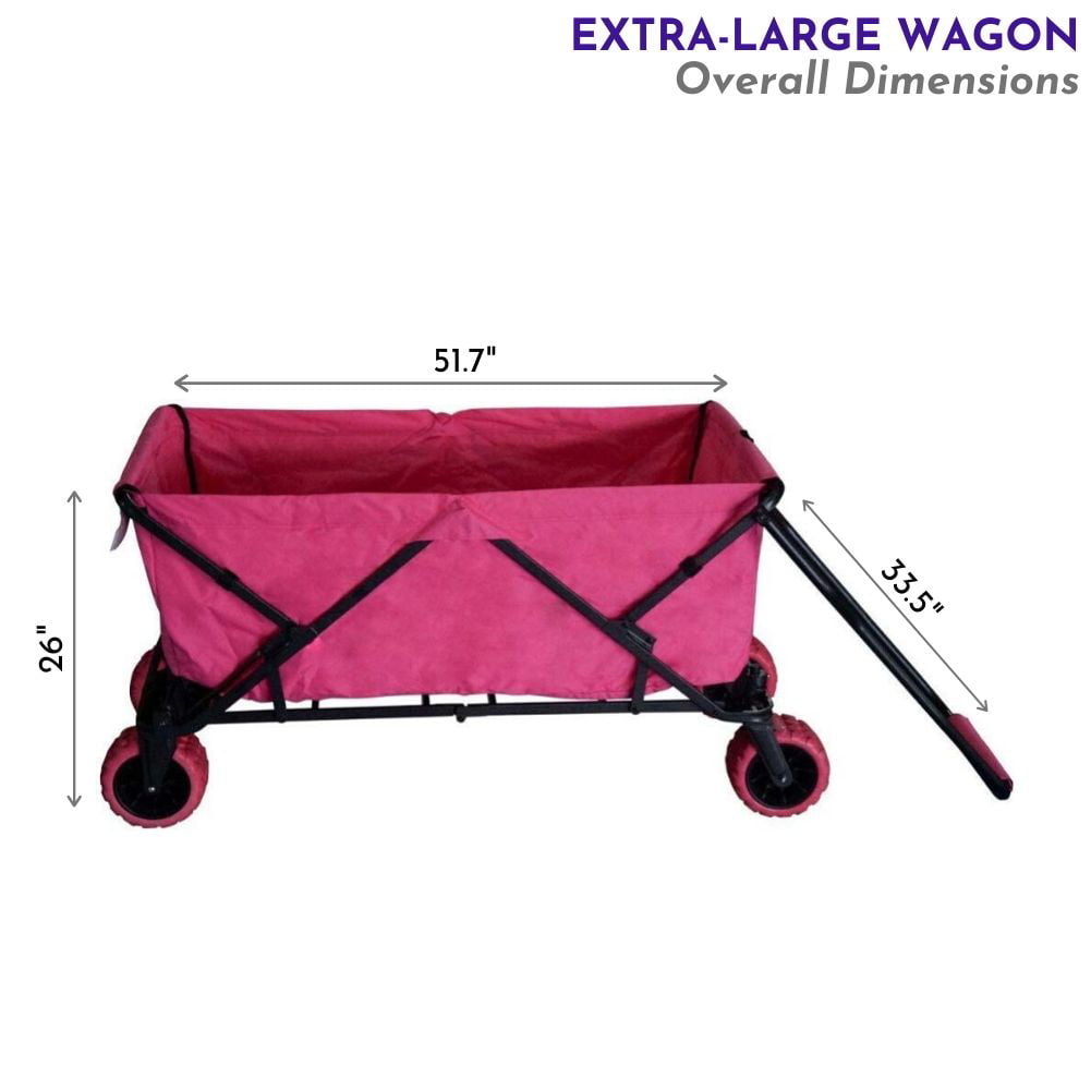 Extra-Large Wagon with All-Terrain Wheels Impact Canopy Folding Collapsible Utility Wagon Forest Green 