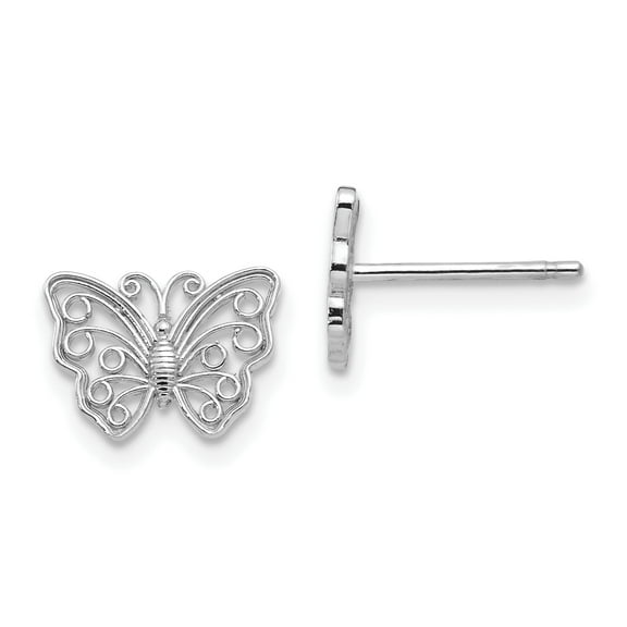 Primal Gold 10 Karat White Gold Butterfly Post Earrings