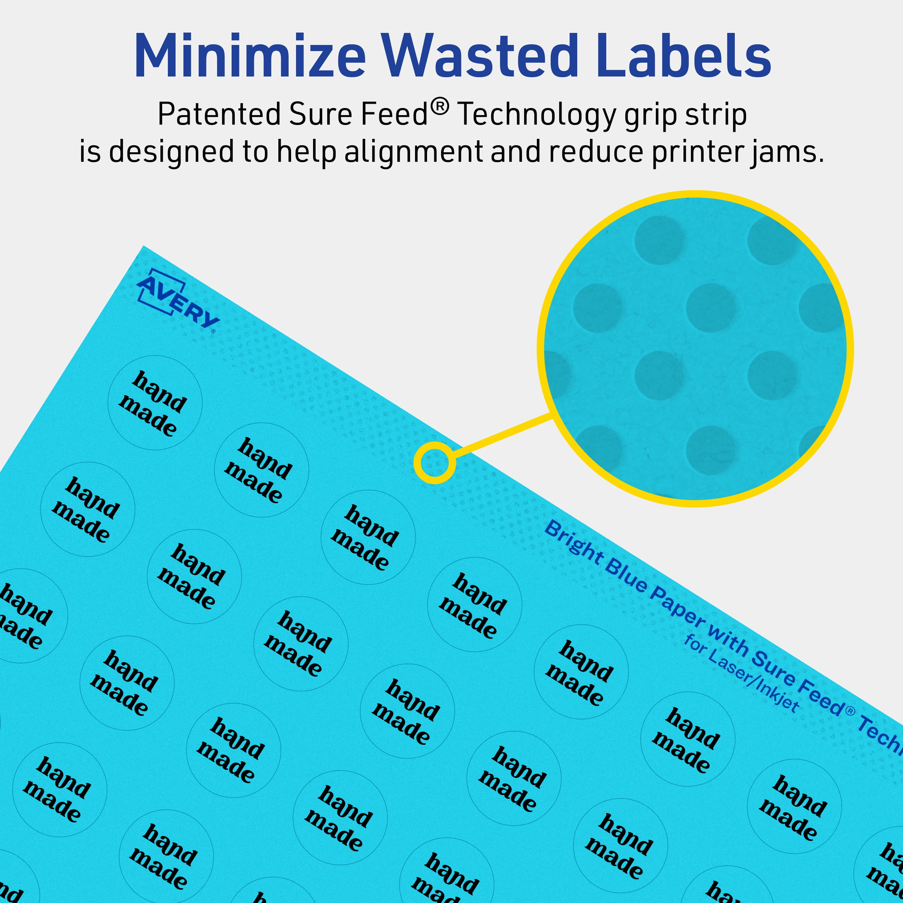 Avery Printable Round Labels, Bright Blue, 0.75" Diameter, 6,400ct
