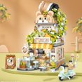 thumbnail image 4 of 1077pcs Little Bear Coffee Shop/860pcs Panda Tea House Mini Building Blocks Toy, Cute Street View Architectural Model Set, Room Decorations, New Year Gift, Christmas Gift, Birthday Gift, 4 of 5