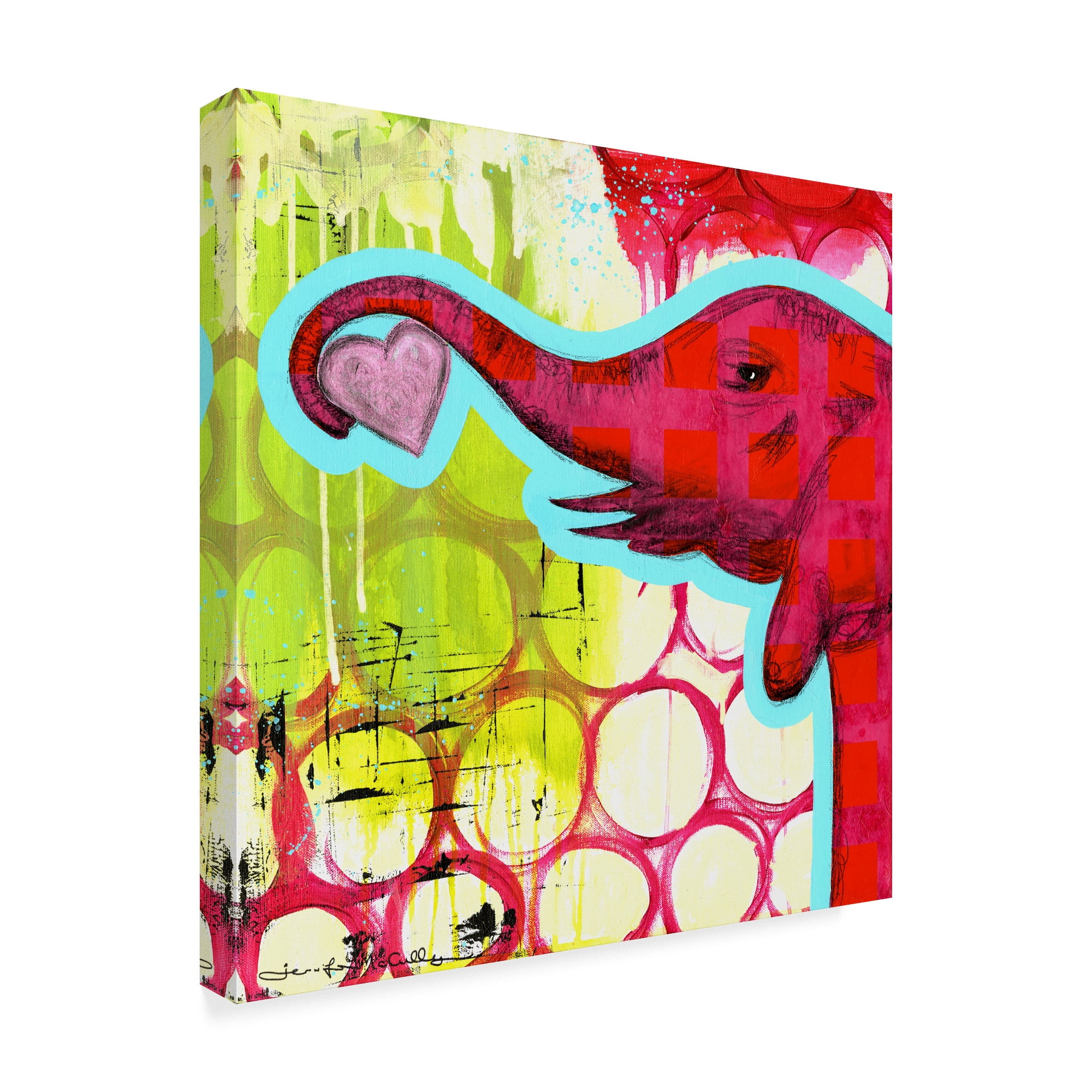 Trademark Fine Art 'Hot Pink Elephant' Canvas Art by Jennifer McCully