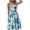 Blue, variant on AOOCHASLIY Womens Dresses Summer Women O-Neck Sunflowerl Printing Slip Strap Sleeveless A-Line Skirt Dresses