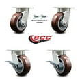 thumbnail image 2 of 5 Inch Kingpinless Poly on Polyolefin Wheel Caster Set 2 Swivel Locks 2 Brakes, 2 of 2