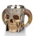 thumbnail image 2 of Viking Drinking Cup Stainless Steel Skull Mug Skeleton Beer Tankard, 2 of 5