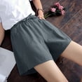 thumbnail image 6 of UTTOASFAY Woman Pants Women'S Shorts High Waist Pants Linen Loose Casual Thin Wide Leg Linen Shorts Gray 12(XL), 6 of 8