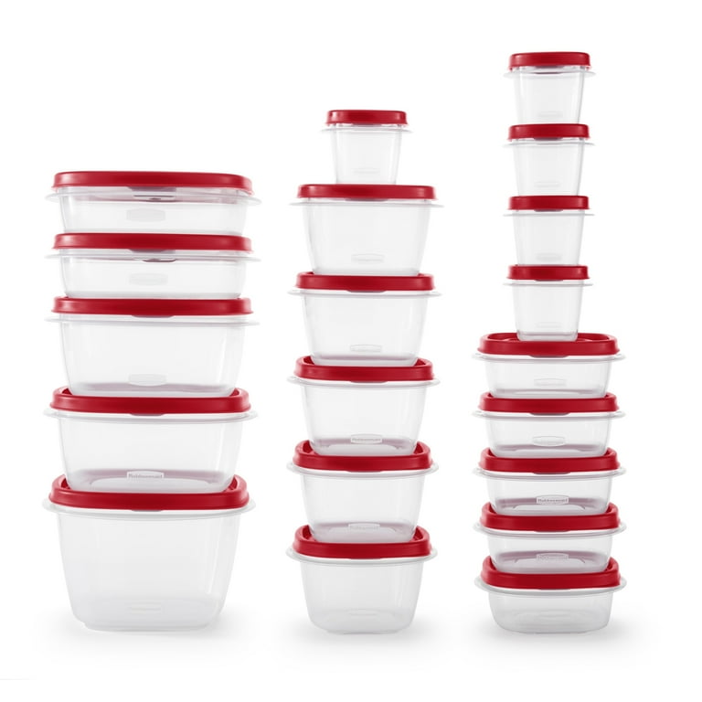 Lot De 40 Pièces Rubbermaid - Couvercles Et Bases Rouge/clair - Empilables - Neuf