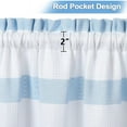 thumbnail image 3 of HA-EMORE Kitchen Curtain Valance, Grey  Weave Textured Valance Curtains for Windows, Yarn Dyed Striped Pattern Curtain Valance for Bathroom Rod Pocket Cafe Curtains, 3 of 9