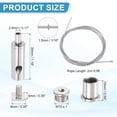 thumbnail image 2 of Uxcell 2Set Ceiling Hanging Wire Cable Kit, 6.6ft Bottom Adjust Adjustable Hanging Wire Rope Suspension with Square Mount Screw Kit for Pendant Chandelier Ceiling LED Panel Light, Chrome, 2 of 7