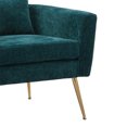 thumbnail image 6 of ARCTICSCORPION Upholstered Reading Chair, Single Sofa Chair with Metal Legs and Throw Pillow, Leisure Chenille Accent Chair Club Armchair for Living Room, Bedroom, Dorm and Office, Peacock Blue, 6 of 7