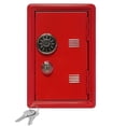thumbnail image 1 of Hucha metálica roja con forma de caja fuerte y llave, 1 of 5