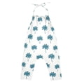 thumbnail image 2 of Girls' Jumpsuits Rompers Summer Casual Sleeveless Rompers With Pockets Spaghetti Strap Romper Teal Palm Tree Pattern 2T, 2 of 7