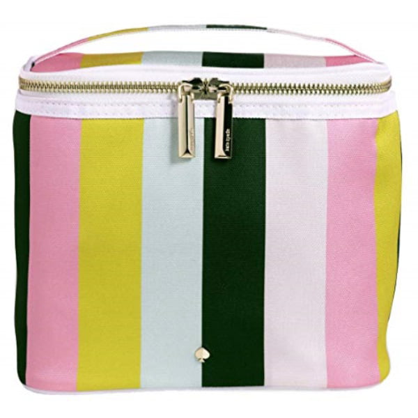Kate Spade New York Insulated Soft Cooler Lunch Tote with Double Zipper  Close and Carrying Handle, Brand Stripe 