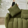 thumbnail image 4 of Teddy Cloud Sofa Couch, Comfy Deep Seat Modern Lounge Chair Cushions, Upholstered 1 Seater + 3 Seater + 3 Seater Oversized Couch, Apartment Sofa Furniture for Living Room Office, Green, 4 of 9