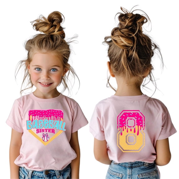 Softball Sister Drip TShirt Baseball Sister TShirt Custom Number Back Little Sister Bigges