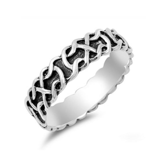 925 Sterling Silver Eternity Celtic Knot Ring Size 11