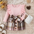 thumbnail image 2 of Durtebeua Baby Girl Outfits 2pcs Baby Girl Clothes Heart Long-sleeve Dress & Hat Set Red,12-18 Months, 2 of 7