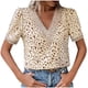 thumbnail image 2 of Fiudx Camisetas para Mujer Blusas y Blusas con Cuello En V de Manga Corta con Estampado Floral Informal de Primavera y Verano para Mujer, 2 of 7