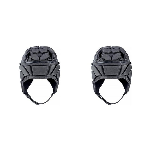 Soidarity Cascos de fútbol de esponja para deportes de adultos, protección anticolisión para la cabeza, protector de cabeza transpirable Negro XL 2piezas