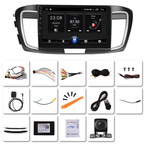 NURATIT 10.1-inch Android 15 Car Stereo Radio for Honda Accord 2013-2017 Base Version Cars, 2 64G GPS Navigation Head Unit with Carplay Android Auto
